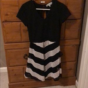 Black and white mini dress